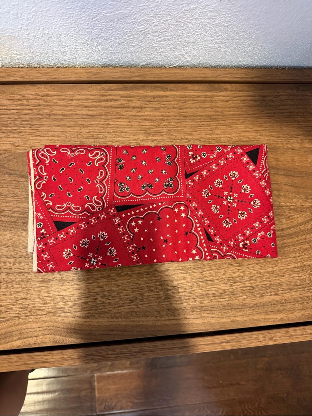 Red Bandana Print Cotton Fabric